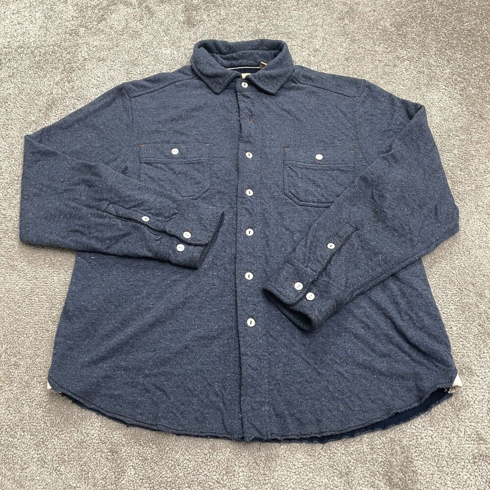 Tommy Bahama Jeans Shaket Heavyweight Button Down Shirt Mens Medium Blue Casual